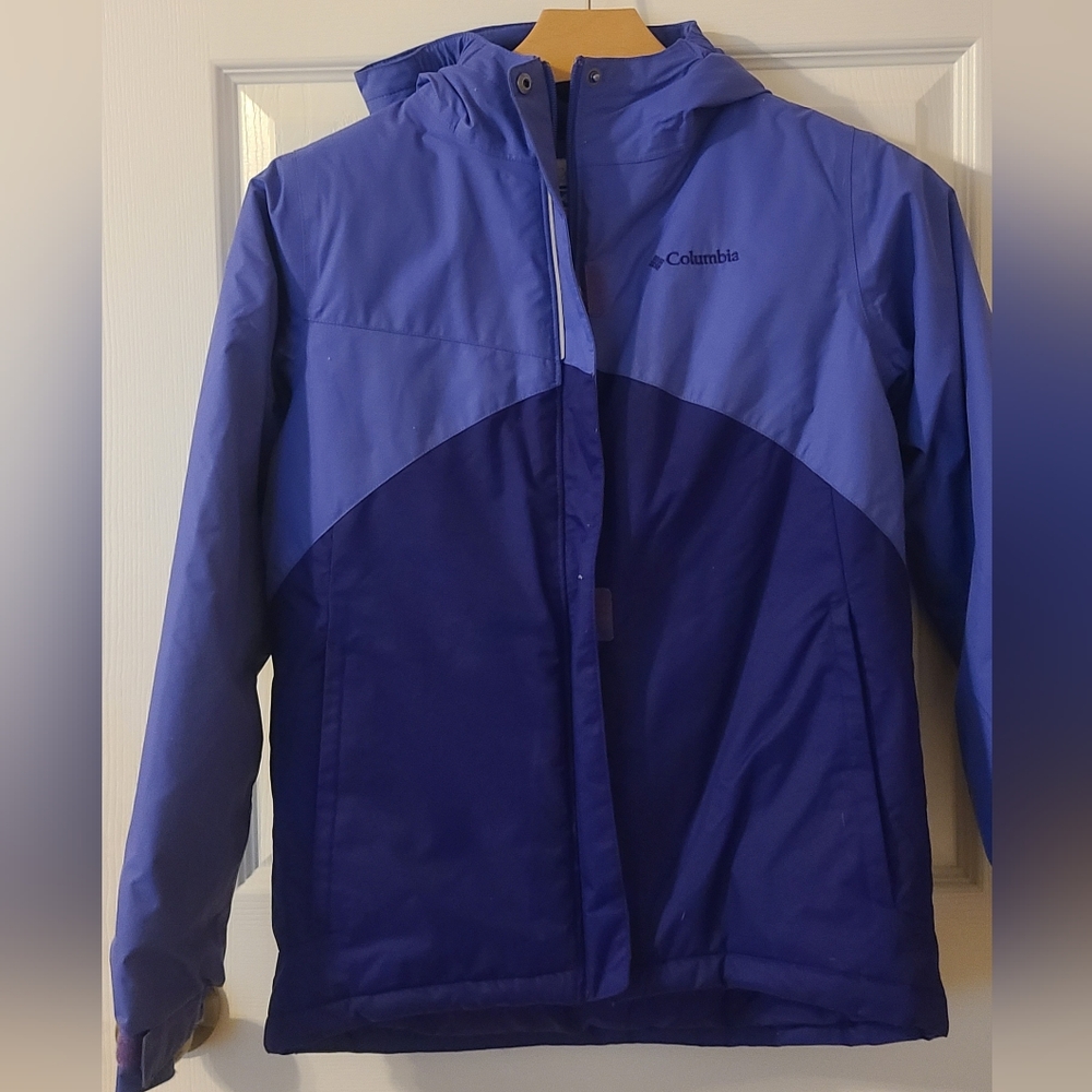 Columbia Girls' Crash Out Snow Jacket in light & dark purple, size Large - Picture 4 of 14